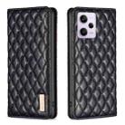 For Xiaomi Redmi Note 12 Pro+ Global Diamond Lattice Magnetic Leather Flip Phone Case(Black) - 1