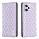 For Xiaomi Redmi Note 12 Pro 5G Global Diamond Lattice Magnetic Leather Flip Phone Case(Purple) - 1