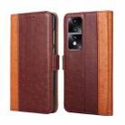 For Honor 80 GT Ostrich Texture Horizontal Flip Leather Phone Case(Brown) - 1