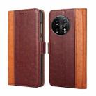 For OnePlus 11 Ostrich Texture Horizontal Flip Leather Phone Case(Brown) - 1