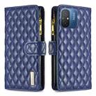 For Xiaomi Redmi 12C Diamond Lattice Zipper Wallet Leather Flip Phone Case(Blue) - 1