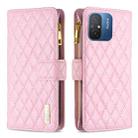For Xiaomi Redmi 12C Diamond Lattice Zipper Wallet Leather Flip Phone Case(Pink) - 1
