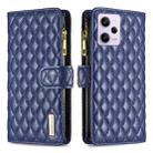For Xiaomi Redmi Note 12 Pro+ Global Diamond Lattice Zipper Wallet Leather Flip Phone Case(Blue) - 1