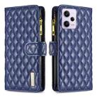 For Xiaomi Redmi Note 12 Pro 5G Global Diamond Lattice Zipper Wallet Leather Flip Phone Case(Blue) - 1