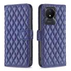 For vivo Y02 4G Diamond Lattice Wallet Leather Flip Phone Case(Blue) - 1