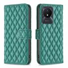 For vivo Y02 4G Diamond Lattice Wallet Leather Flip Phone Case(Green) - 1