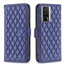 For Xiaomi Redmi K60 / K60 Pro Diamond Lattice Wallet Leather Flip Phone Case(Blue) - 1