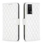 For Xiaomi Redmi K60 / K60 Pro Diamond Lattice Wallet Leather Flip Phone Case(White) - 1