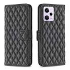 For Xiaomi Redmi Note 12 Pro+ Global Diamond Lattice Wallet Leather Flip Phone Case(Black) - 1