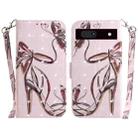 For Google Pixel 7a 3D Colored Pattern Flip Leather Phone Case(Butterfly High-heeled) - 1