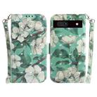 For Google Pixel 7a 3D Colored Pattern Flip Leather Phone Case(Watercolor Flower) - 1