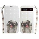 For Google Pixel 7a 3D Colored Pattern Flip Leather Phone Case(Pug) - 1