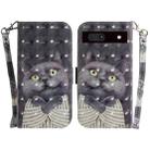 For Google Pixel 7a 3D Colored Pattern Flip Leather Phone Case(Hug Cat) - 1