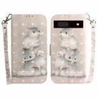 For Google Pixel 7a 3D Colored Pattern Flip Leather Phone Case(Squirrels) - 1