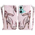 For Infinix Hot 20 Play 3D Colored Pattern Flip Leather Phone Case(Butterfly High-heeled) - 1