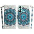 For Infinix Hot 20 Play 3D Colored Pattern Flip Leather Phone Case(Peacock Wreath) - 1