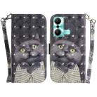 For Infinix Hot 20 Play 3D Colored Pattern Flip Leather Phone Case(Hug Cat) - 1