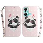 For Infinix Hot 20 Play 3D Colored Pattern Flip Leather Phone Case(Heart Panda) - 1