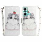 For Infinix Hot 20 Play 3D Colored Pattern Flip Leather Phone Case(Cute Cat) - 1