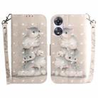 For OPPO A58 3D Colored Pattern Flip Leather Phone Case(Squirrels) - 1