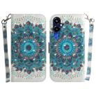 For Tecno Pova 4 Pro 3D Colored Pattern Flip Leather Phone Case(Peacock Wreath) - 1