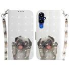 For Tecno Pova 4 Pro 3D Colored Pattern Flip Leather Phone Case(Pug) - 1