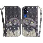 For Tecno Pova 4 Pro 3D Colored Pattern Flip Leather Phone Case(Hug Cat) - 1