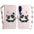 For Tecno Pova 4 Pro 3D Colored Pattern Flip Leather Phone Case(Heart Panda) - 1