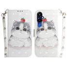 For Tecno Pova 4 Pro 3D Colored Pattern Flip Leather Phone Case(Cute Cat) - 1