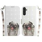 For Samsung Galaxy A54 5G 3D Colored Pattern Flip Leather Phone Case(Pug) - 1