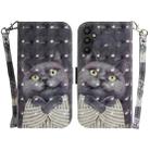 For Samsung Galaxy A54 5G 3D Colored Pattern Flip Leather Phone Case(Hug Cat) - 1