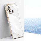 For Xiaomi Redmi 12C 4G XINLI Straight Edge 6D Electroplate TPU Phone Case(White) - 1