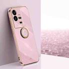 For vivo iQOO 11 Pro 5G XINLI Straight Edge 6D Electroplate TPU Phone Case with Ring Holder(Cherry Purple) - 1