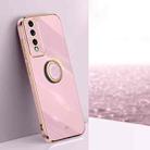 For Honor 80 GT 5G XINLI Straight Edge 6D Electroplate TPU Phone Case with Ring Holder(Cherry Purple) - 1