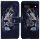 For Google Pixel 7a Coloured Drawing Flip Leather Phone Case(Lion) - 1