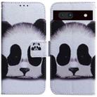 For Google Pixel 7a Coloured Drawing Flip Leather Phone Case(Panda) - 1
