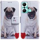 For Infinix Hot 20 Play Coloured Drawing Flip Leather Phone Case(Pug) - 1