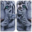 For OPPO A58 Coloured Drawing Flip Leather Phone Case(Tiger) - 1