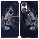 For OPPO A58 Coloured Drawing Flip Leather Phone Case(Lion) - 1