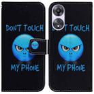 For OPPO A58 Coloured Drawing Flip Leather Phone Case(Anger) - 1