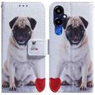 For Tecno Pova 4 Pro Coloured Drawing Flip Leather Phone Case(Pug) - 1