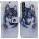 For Samsung Galaxy A54 5G Coloured Drawing Flip Leather Phone Case(White Wolf) - 1