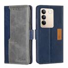 For vivo S16 / S16 Pro Contrast Color Side Buckle Leather Phone Case(Blue + Grey) - 1