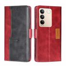 For vivo S16 / S16 Pro Contrast Color Side Buckle Leather Phone Case(Red + Black) - 1