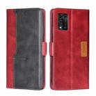 For ZTE Libero 5G III Contrast Color Side Buckle Leather Phone Case(Red + Black) - 1