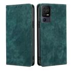 For TCL 40 SE RFID Anti-theft Brush Magnetic Leather Phone Case(Green) - 1