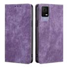 For TCL 405 / 406 / 408 RFID Anti-theft Brush Magnetic Leather Phone Case(Purple) - 1