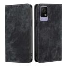 For TCL 405 / 406 / 408 RFID Anti-theft Brush Magnetic Leather Phone Case(Black) - 1