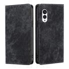 For Fujitsu Arrows N F-51C RFID Anti-theft Brush Magnetic Leather Phone Case(Black) - 1