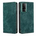 For Xiaomi Redmi K60E RFID Anti-theft Brush Magnetic Leather Phone Case(Green) - 1